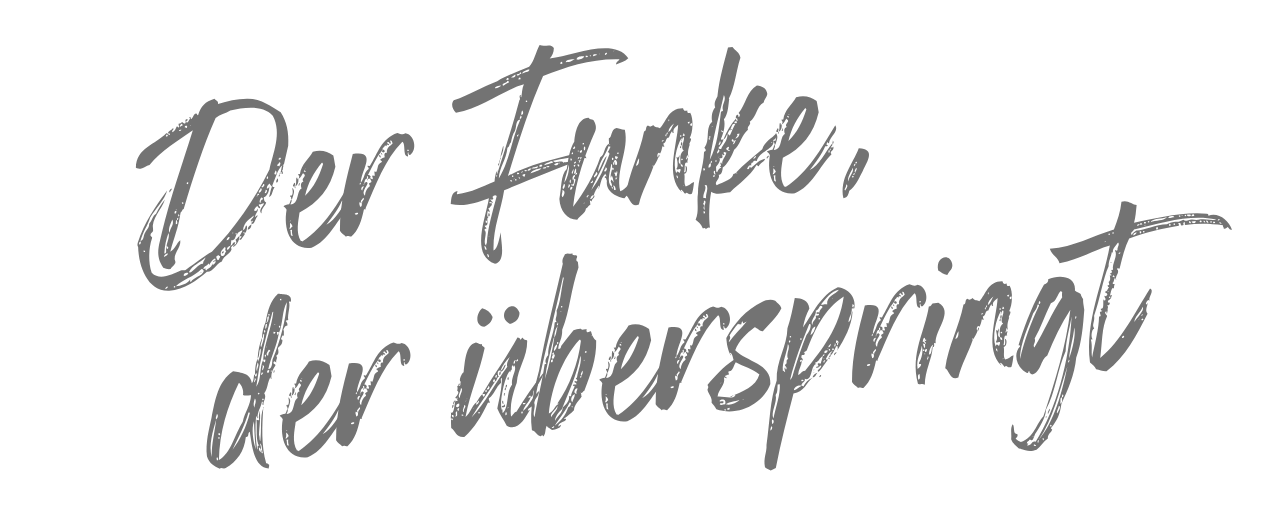 Handschrift-Text Der Funke, der überspringt